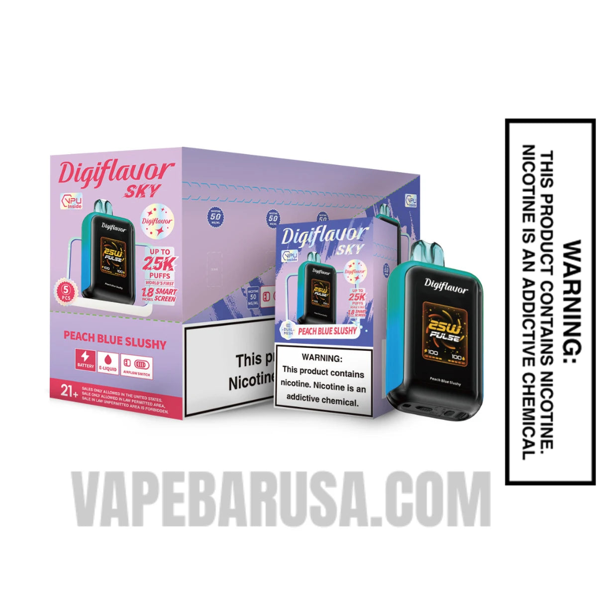 Peach Blue Slushy Digiflavor Sky 25K Vape With bundle box