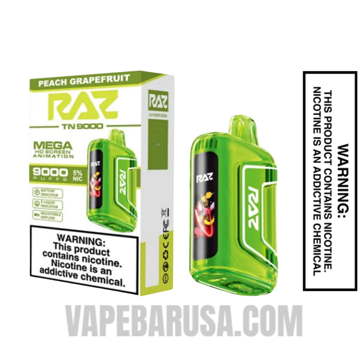 Peach Grapefruit RAZ TN9000 Disposable Vape With Package Box