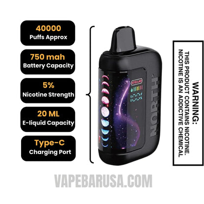 Peach Lemon Gummies North Stellar Dark Moon Edition 40K Vape Specifications