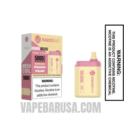 Peach Pear Kado Bar BR5000 Disposable Vape With Package Box