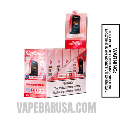 Peach Raspberry Digiflavor Sky 25K Vape With Bundle Pack