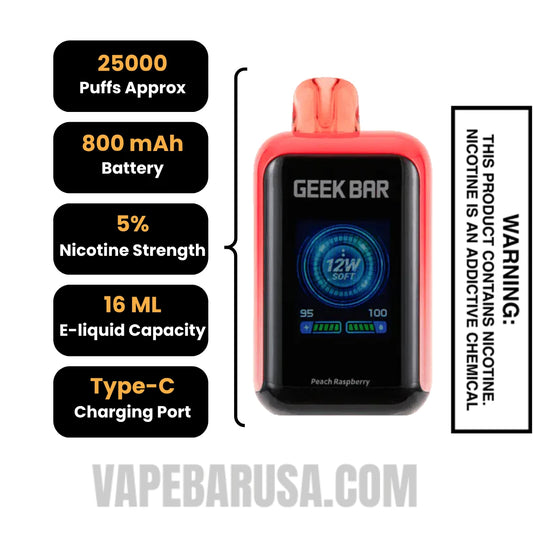 Peach Raspberry Geek Bar Skyview Disposable Vape