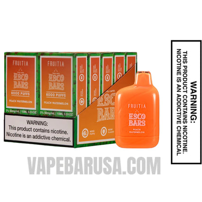 Peach Watermelon Esco Bars 6000 Puffs Disposable Vape with Bundle Pack