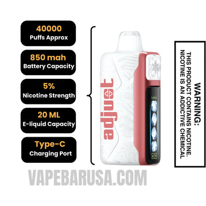 Peach Adjust MyCool 40K Disposable Vape Specifications