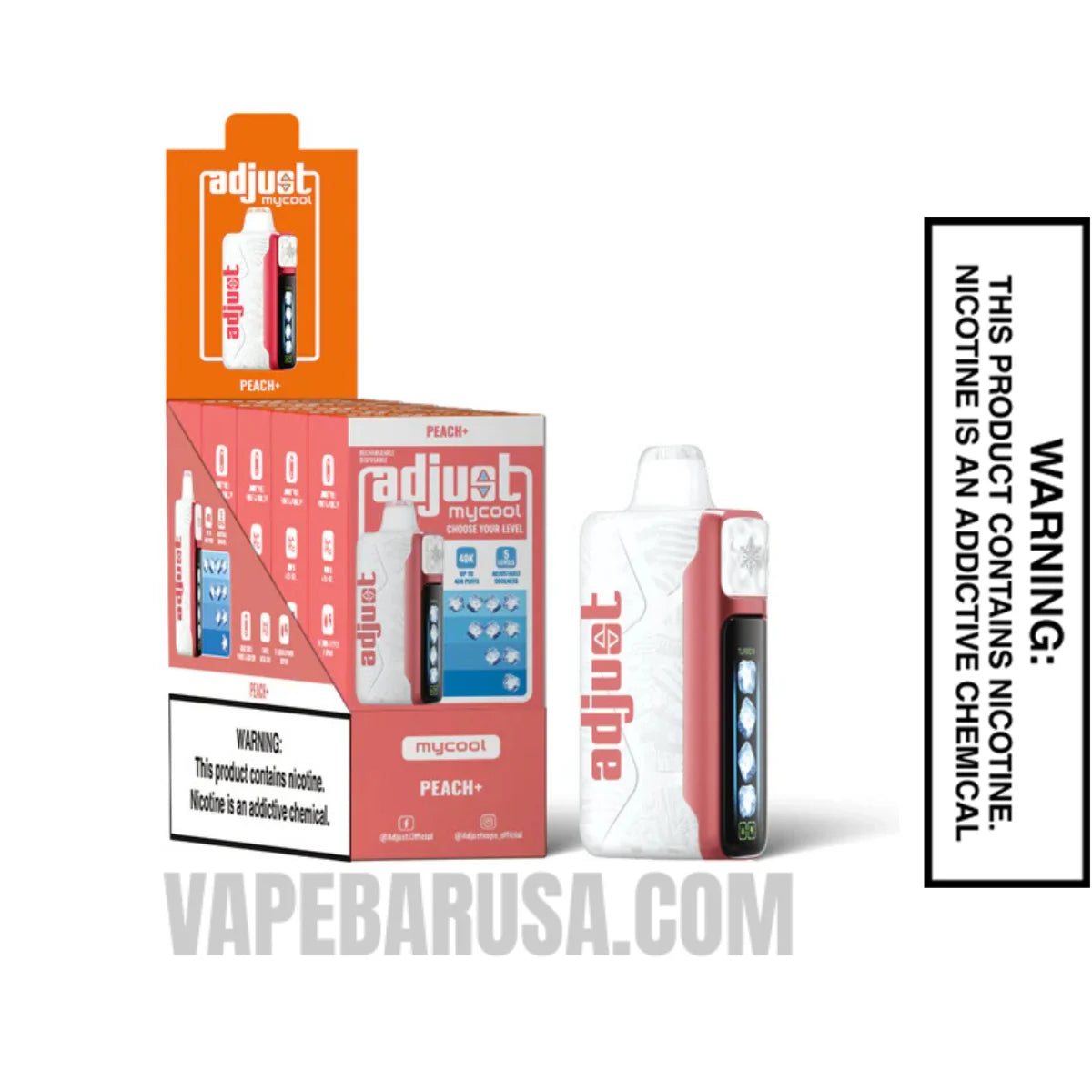 Peach Adjust MyCool 40K Disposable Vape With Bundle Pack
