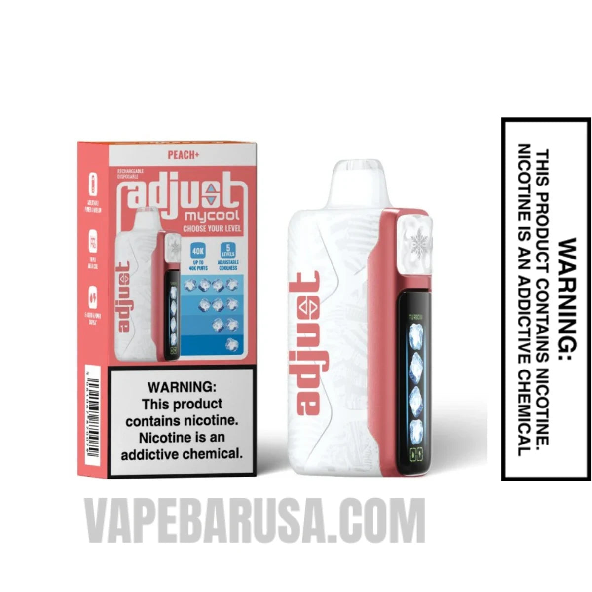 Peach Adjust MyCool 40K Disposable Vape With Package Box