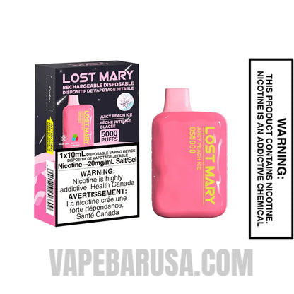 Peach Ice Lost Mary OS5000 Disposable Vape With Package Box