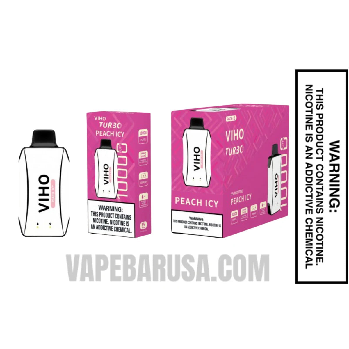 Peach Icy VIHO Turbo Vape 10000 Puffs With Bundle Pack