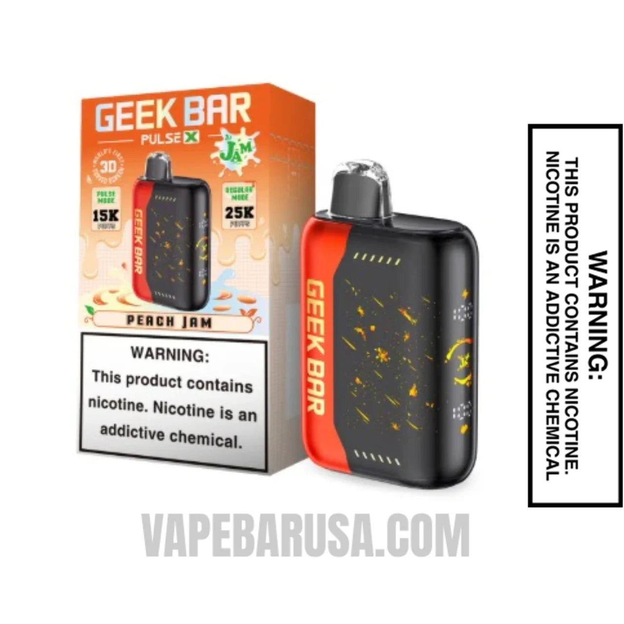 Peach Jam Geek Bar Pulse X Jam Edition Disposable Vape With Package Box