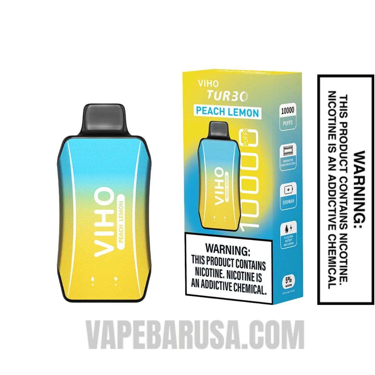 Peach Lemon VIHO Turbo Vape 10000 Puffs With Package Box