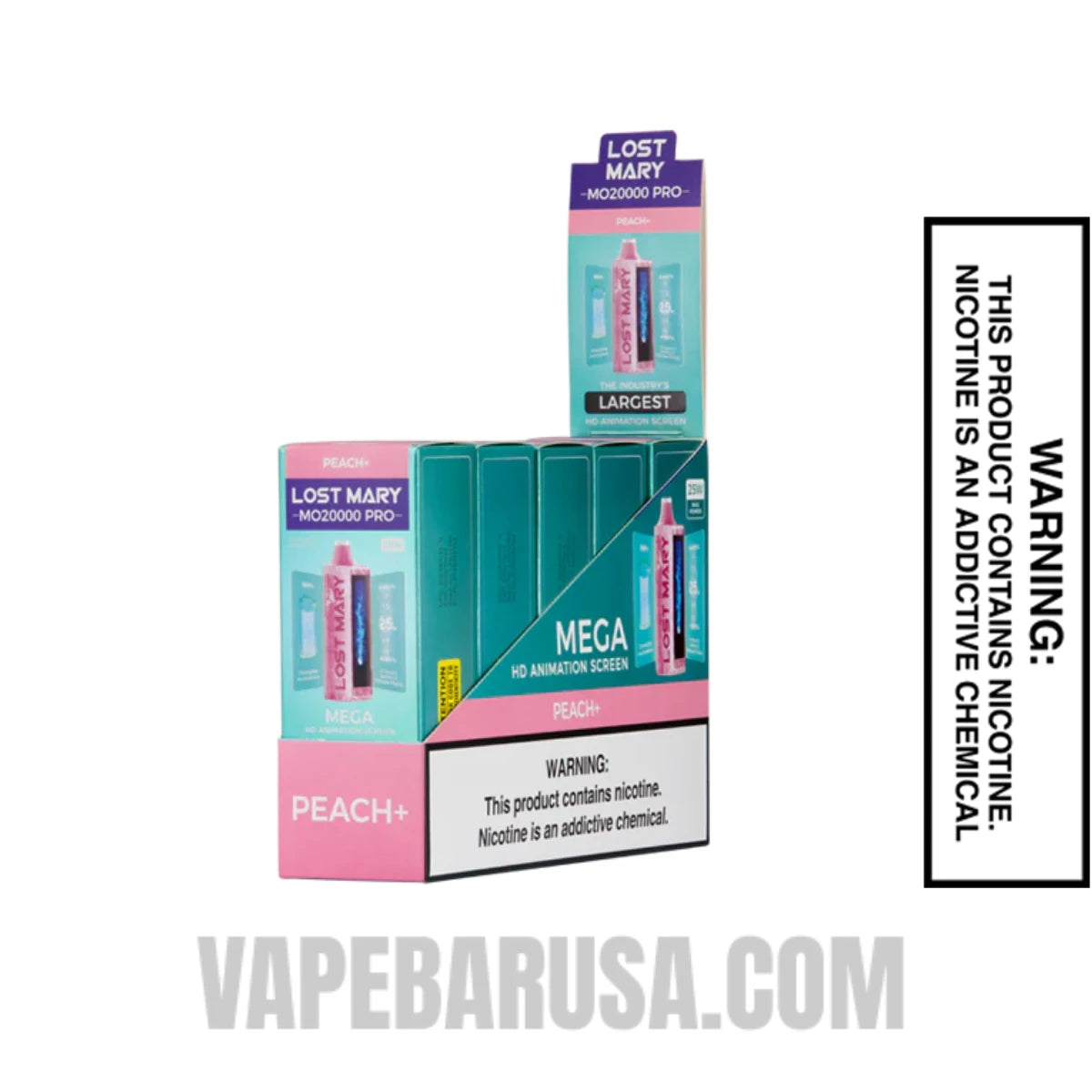 Peach+ Lost Mary MO20000 Disposable Vape With bundle box
