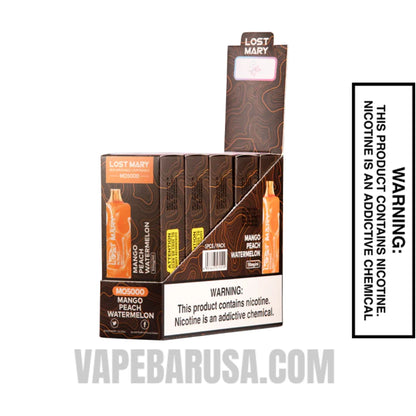 Peach Mango Watermelon Lost Mary MO5000 Disposable Vape With Bundle Pack