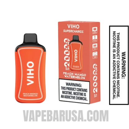 Peach Mango Watermelon VIHO Supercharge 20000 Puffs Vape With Package Box