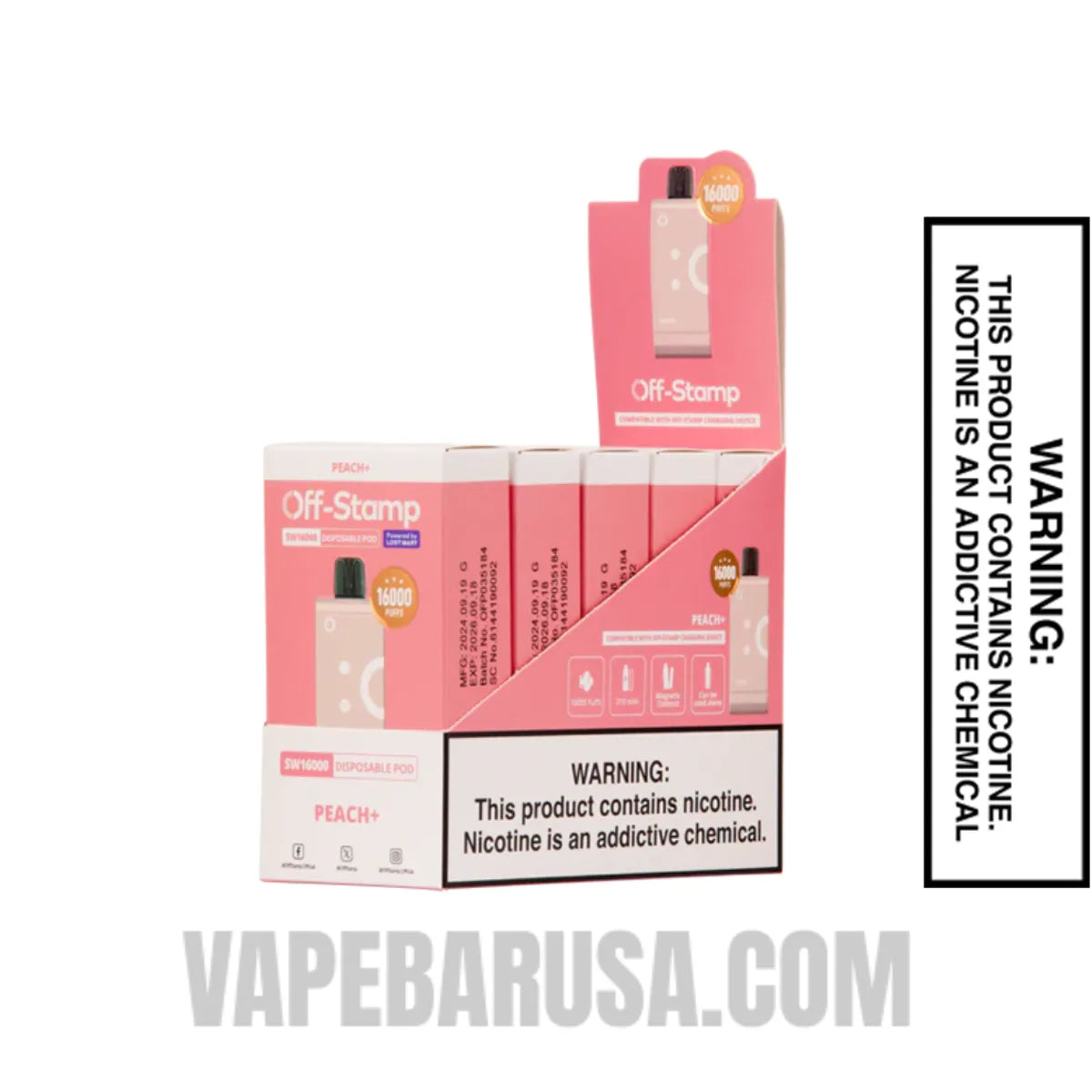Peach+ Off Stamp SW16000 Disposable Pod With Bundle Pack