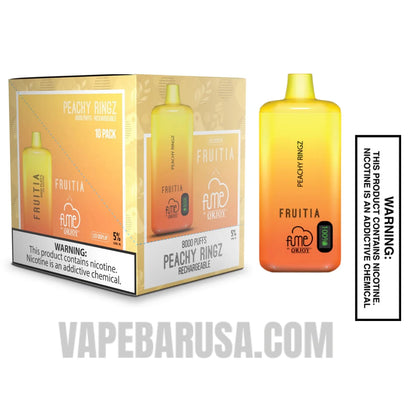 Peachy Ring Fruitia X Fume Disposable Vape 8000 Puffs With Bundle Pack 