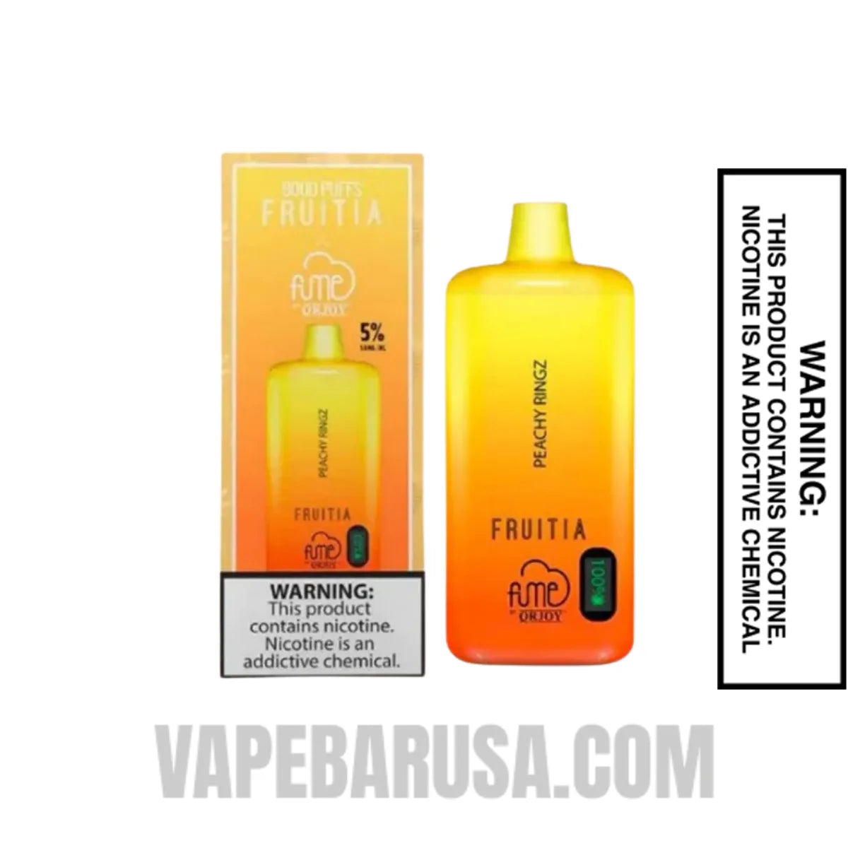 Peachy Ring Fruitia X Fume Disposable Vape 8000 Puffs  With Package Box