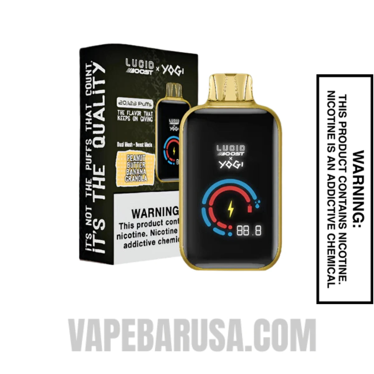 Peanut Butter Banana Granola Lucid Boost X Yogi 20123 Disposable Vape With Package Box