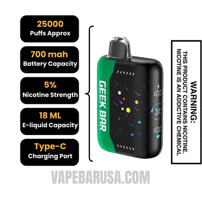 Pear of Thieves Geek Bar Pulse X Disposable Vape Specifications