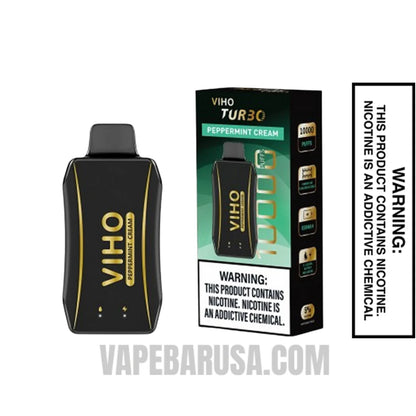 Peppermint Cream VIHO Turbo Vape 10000 Puffs With Package Box 