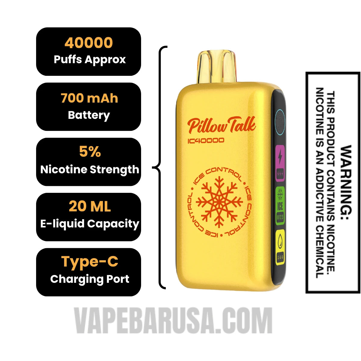 Pina Colada Pillow Talk IC40000 Disposable Vape Specifications