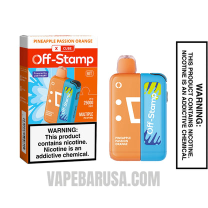 Pineapple Passion Orange Off Stamp X Cube 25K Disposable Vape Kit With Package Box