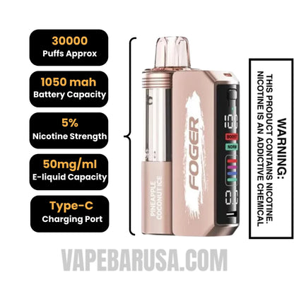 Pineapple Coconut Ice Foger Switch Pro Disposable Vape Specifications