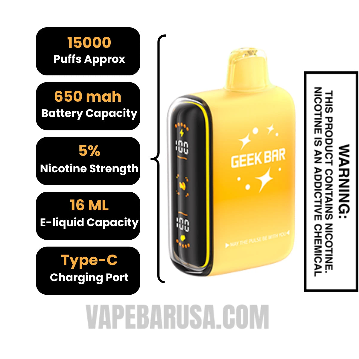 Pineapple Savers Geek Bar Pulse Savers Edition Disposable Vape Specifications