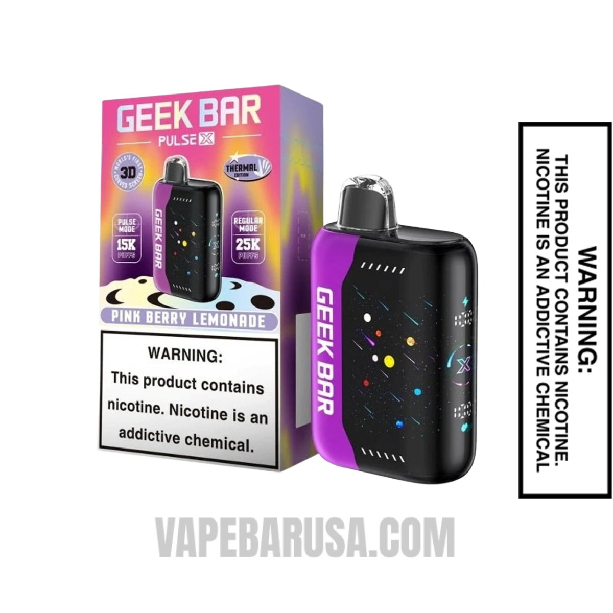 Pink Berry Lemonade Geek Bar Pulse X Disposable Vape With Package Box
