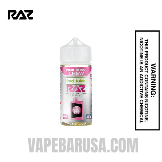 Pink Burst Chew Pod Juice X RAZ Vape Juice 100 ML