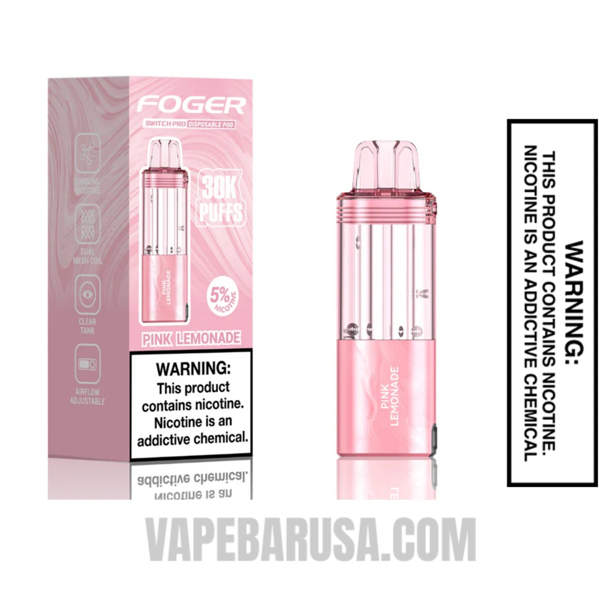 Pink Lemonade Foger Switch Pro 30K Disposable Pod With Package Box
