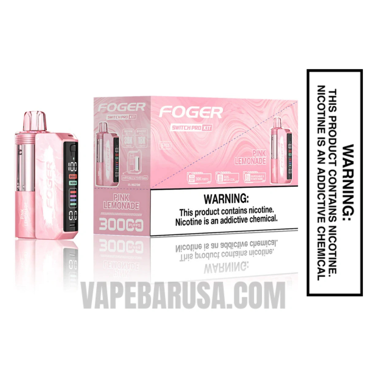 Pink Lemonade Foger Switch Pro 30K Disposable Vape Kit With Bundle Box