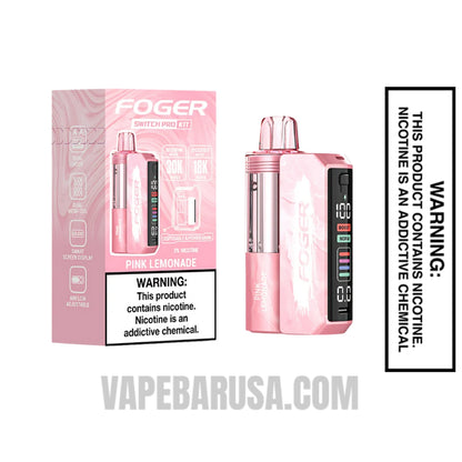 Pink Lemonade Foger Switch Pro 30K Disposable Vape Kit With Package Box