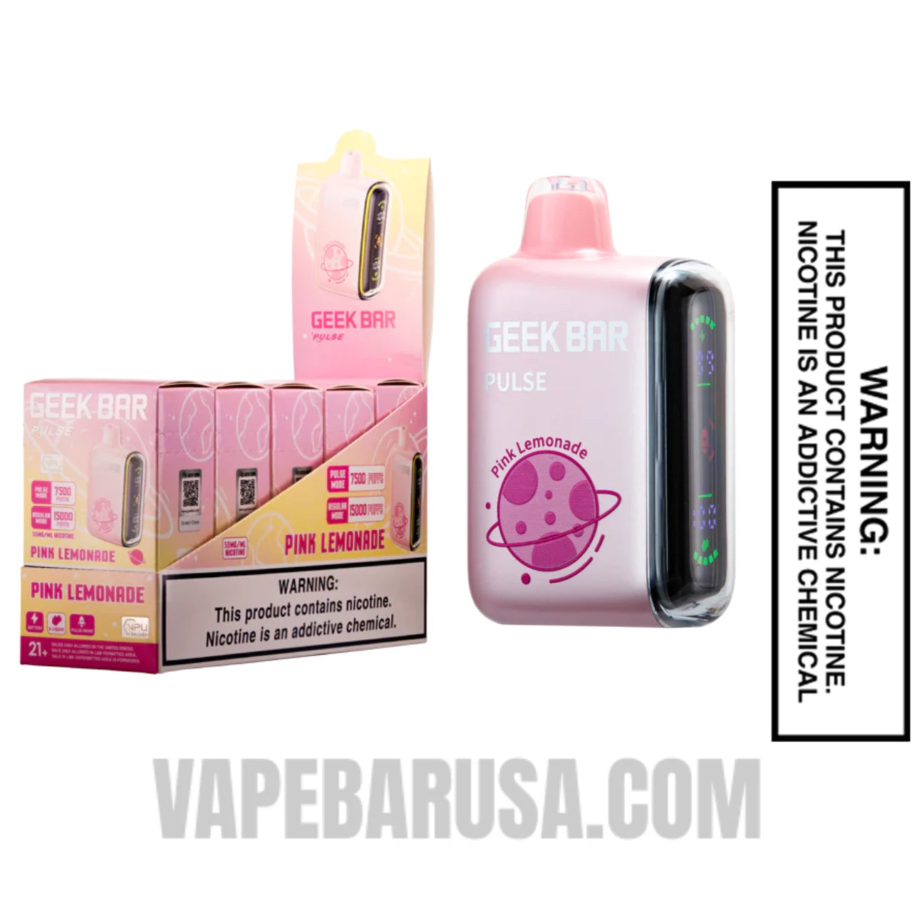 Pink Lemonade Geek Bar Pulse Disposable Vape With Bundle Pack