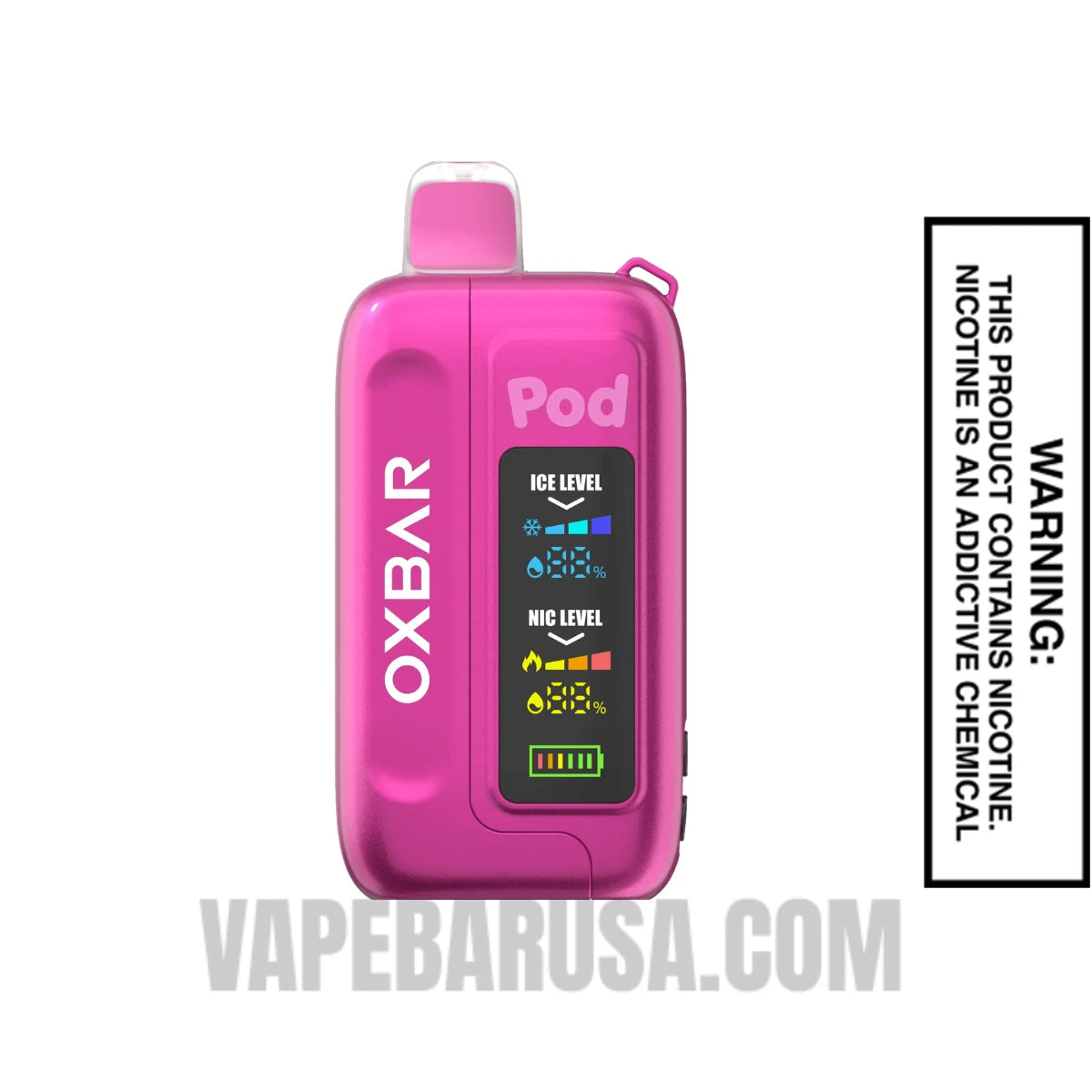 Pink Strawberry Burst OXBAR Ice-Nic Control Disposable Vape