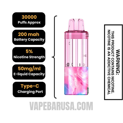 Pink & Blue Foger Switch Pro 30K Disposable Pod Specifications
