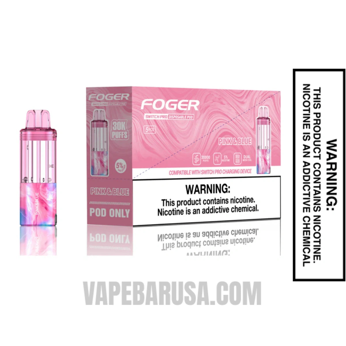 Pink & Blue Foger Switch Pro 30K Disposable Pod With Bundle Box