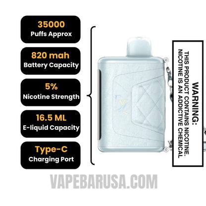 Pink & Blue RAZ RYL Classic 35K Disposable Vape Specifications