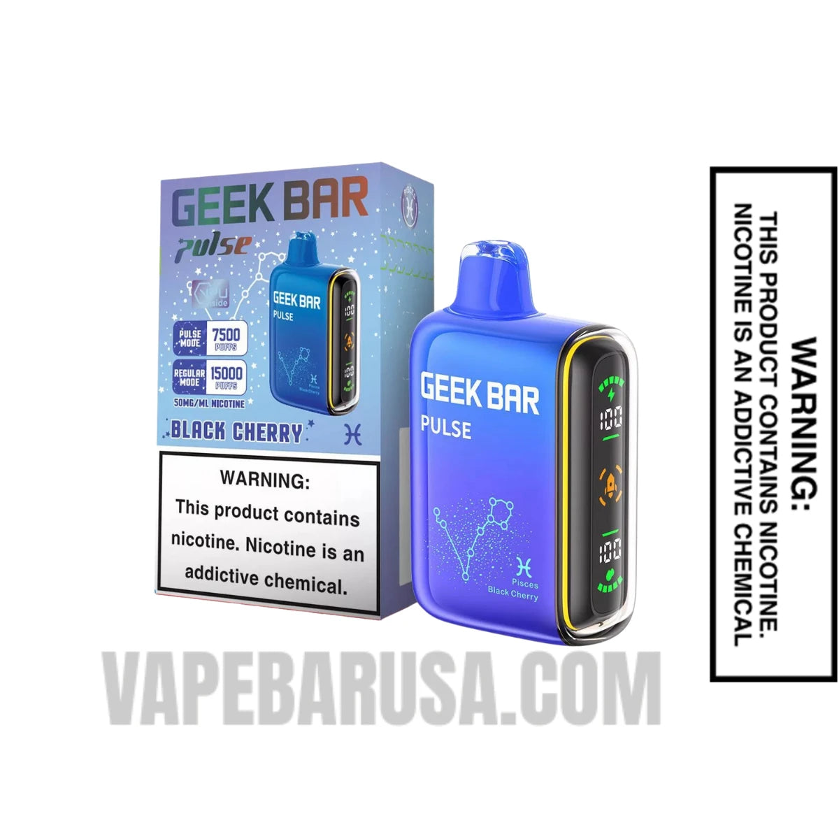  Pisces Black Cherry Geek Bar Pulse Vape with Package Box
