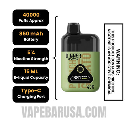 Pistachio Gelato Dinner Lady 40K Disposable Vape Specification