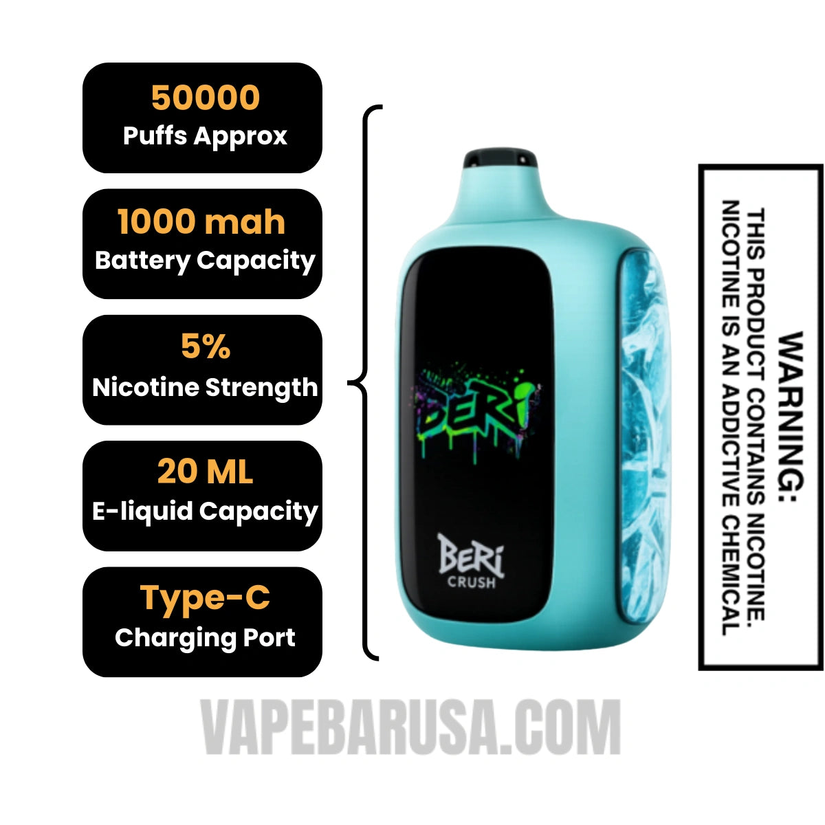 Polar Ice Beri Crush 50K Disposable Vape Specifcations