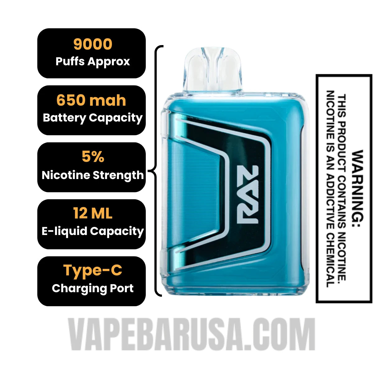 Polar Ice RAZ TN9000 Disposable Vape Specifications