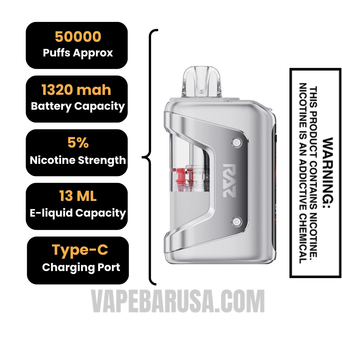 Polar Ice RAZ VUE 50K Disposable Kit Specifications