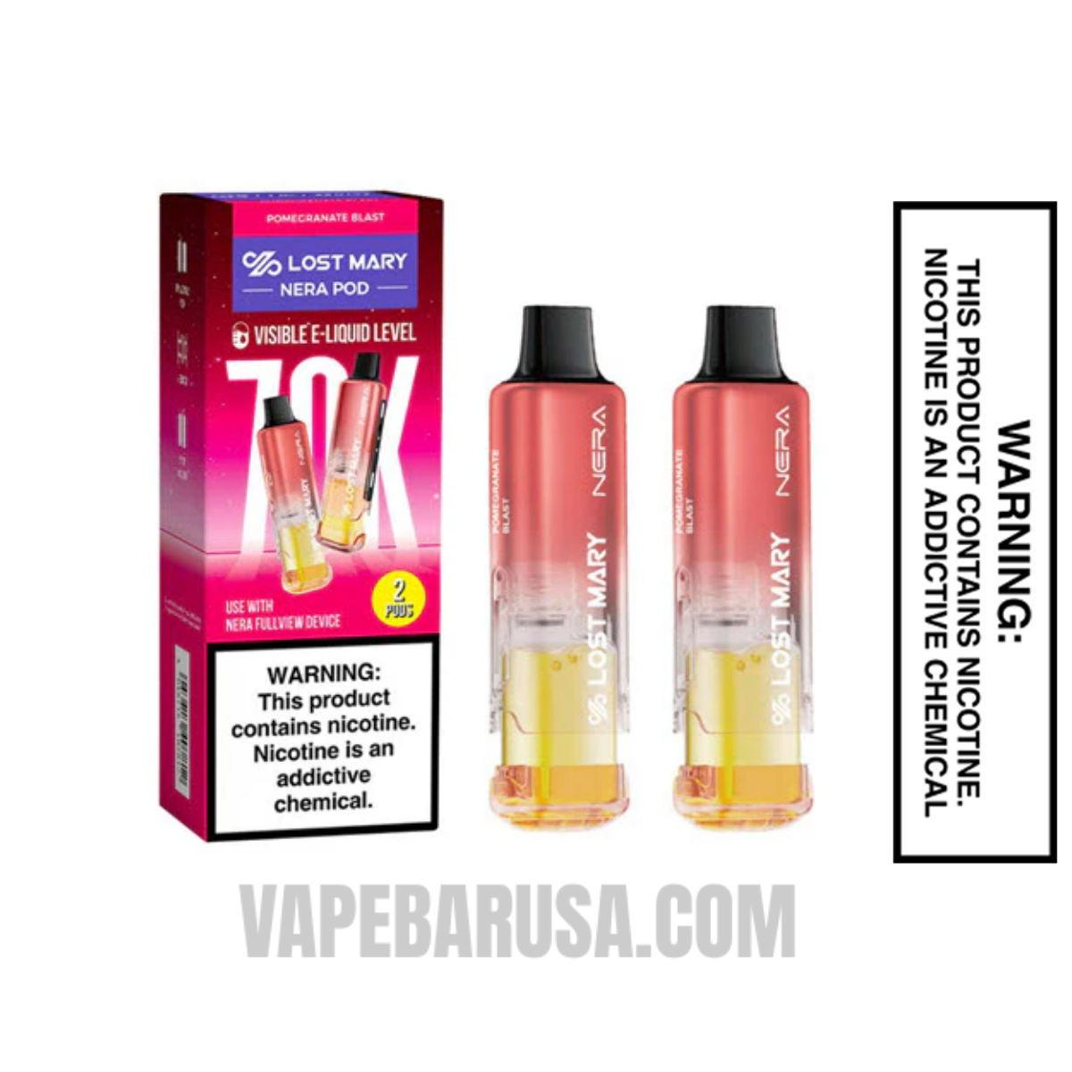 Pomegranate Blast Lost Mary Nera Fullview 7 0K Disposable Pod With Package Box