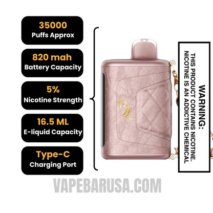 Pretty in Pink RAZ RYL Classic 35K Disposable Vape Specifications
