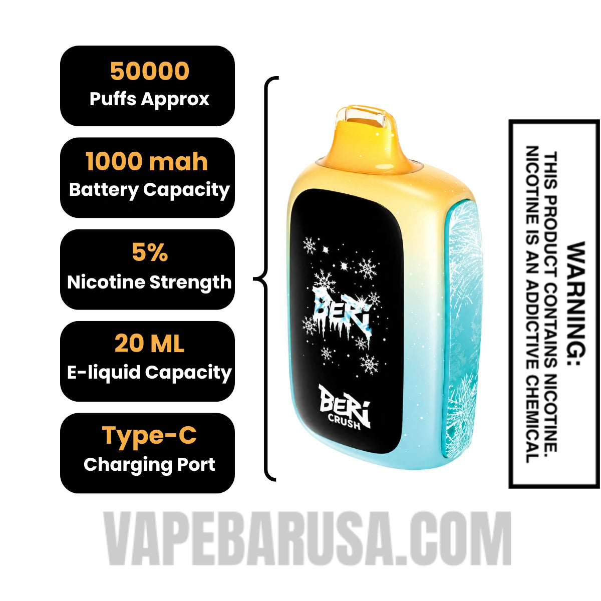 Punch Ice Beri Crush 50K Puffs Disposable Vape Specifications