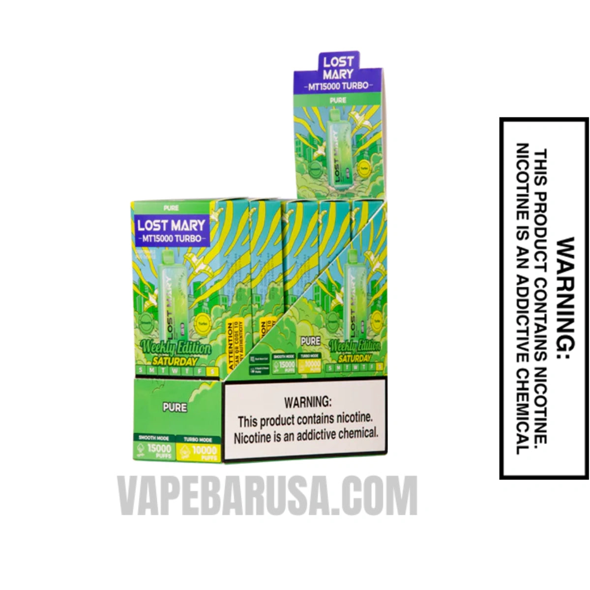 Pure Lost Mary MT15000 Turbo Vape (Saturday) With Bundle pack