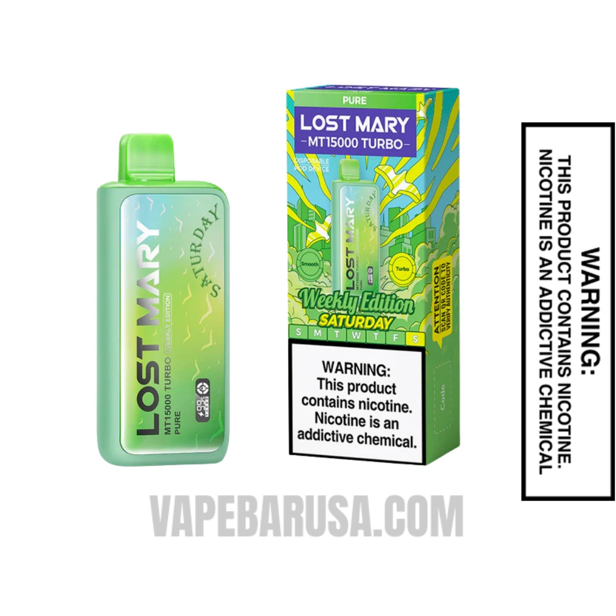 Pure Lost Mary MT15000 Turbo Vape (Saturday) With Package Box