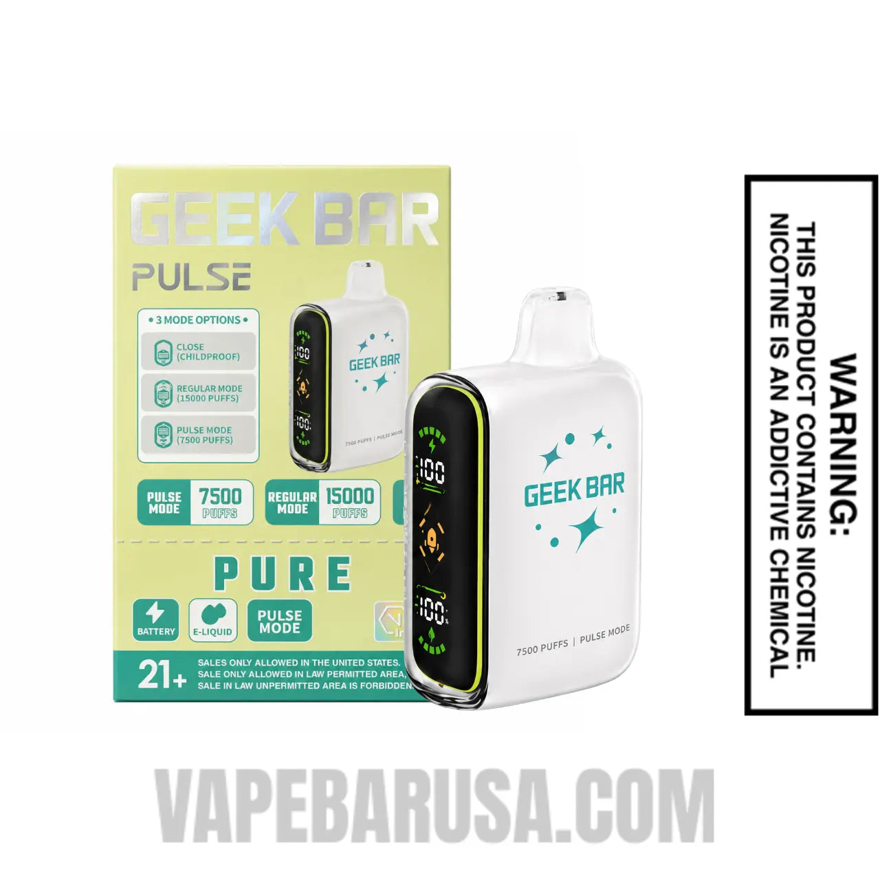Pure Geek Bar Pulse Disposable Vape With Package Box