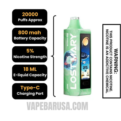 Pure Lost Mary MO20000 Disposable Vape Specifications