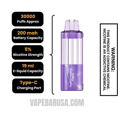 Purple Passion Punch Foger Switch Pro 30K Disposable Vape Pod Specifications